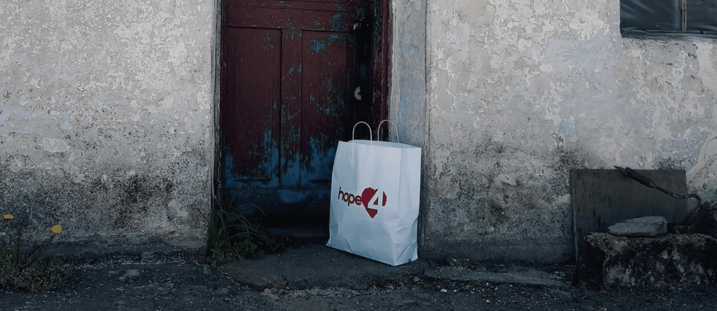 Hope4 branded care package delivered to a community doorstep